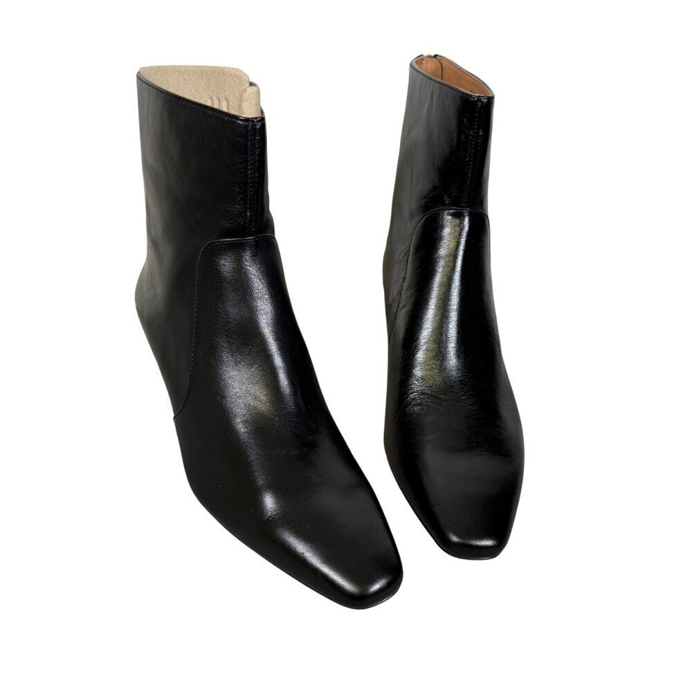 Madewell The Dimes Kitten-Heel Boot in Crinkle Leather NN026 Modern Elegance